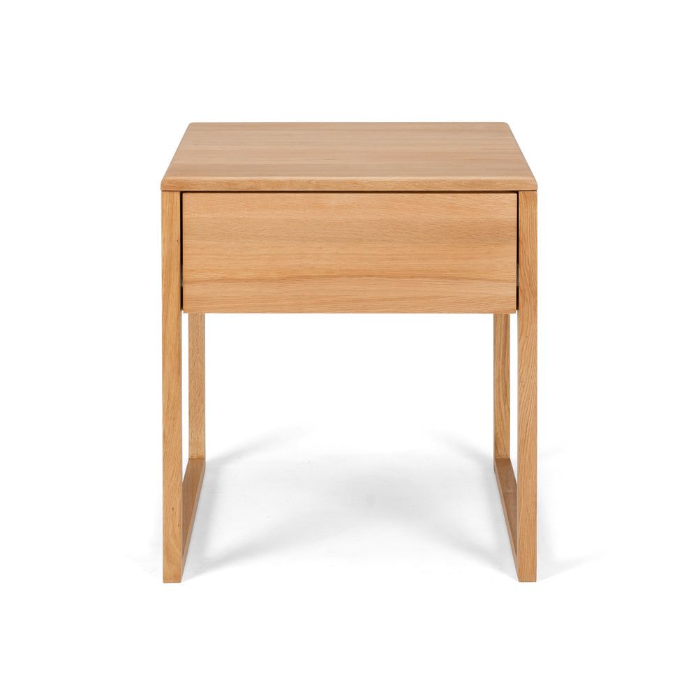 Avalon Natural Oak Bedside Table (Oak Top) Front On