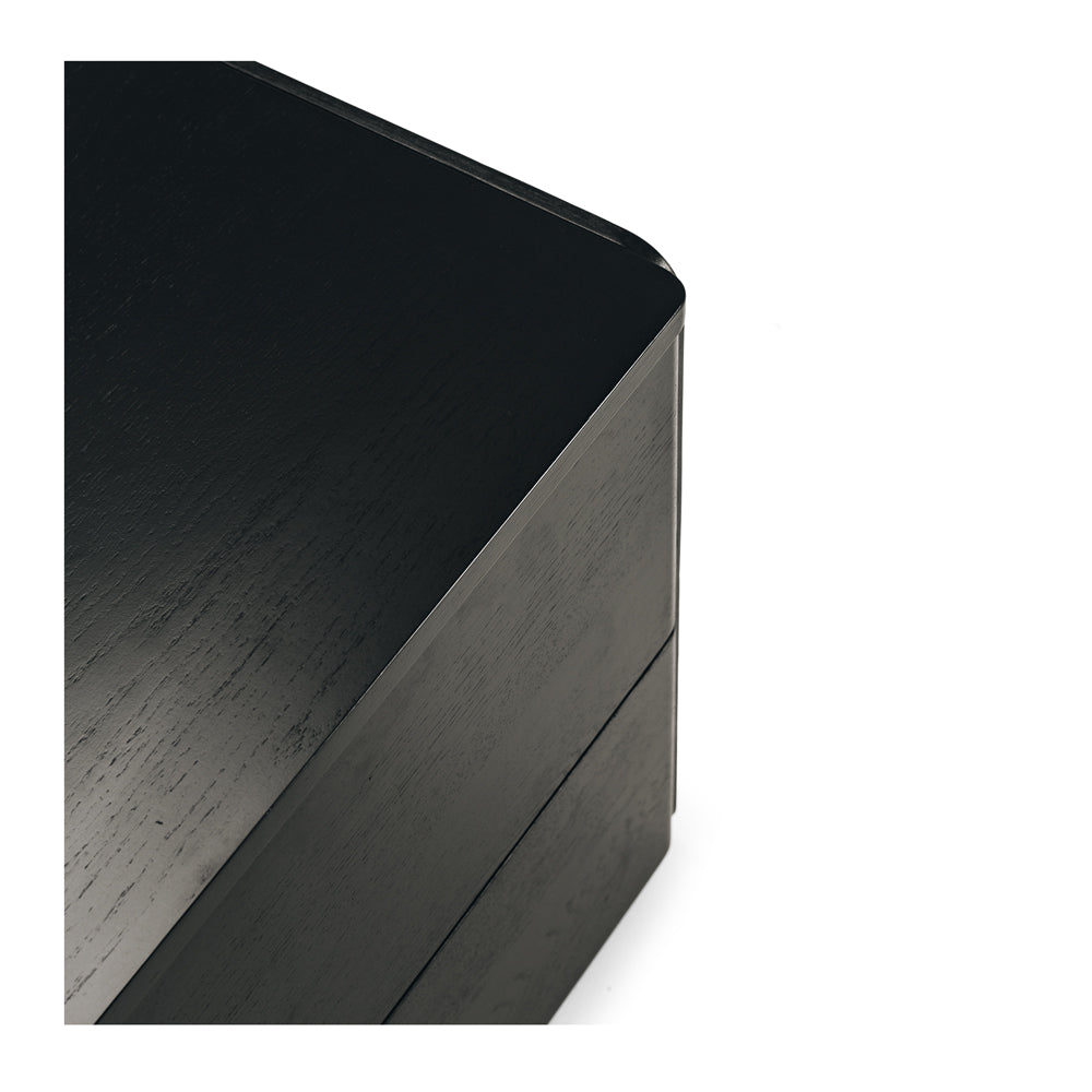 Cube Bedside Oak Black Close up