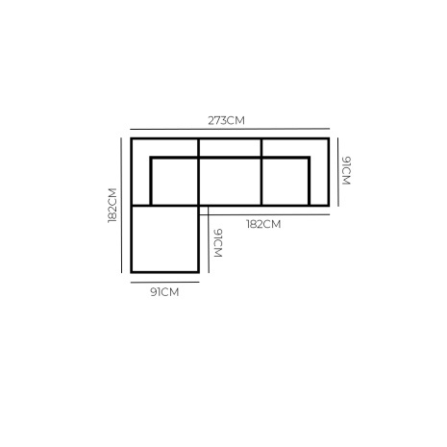 Harmony 3 Seater Modular Chaise Sand
