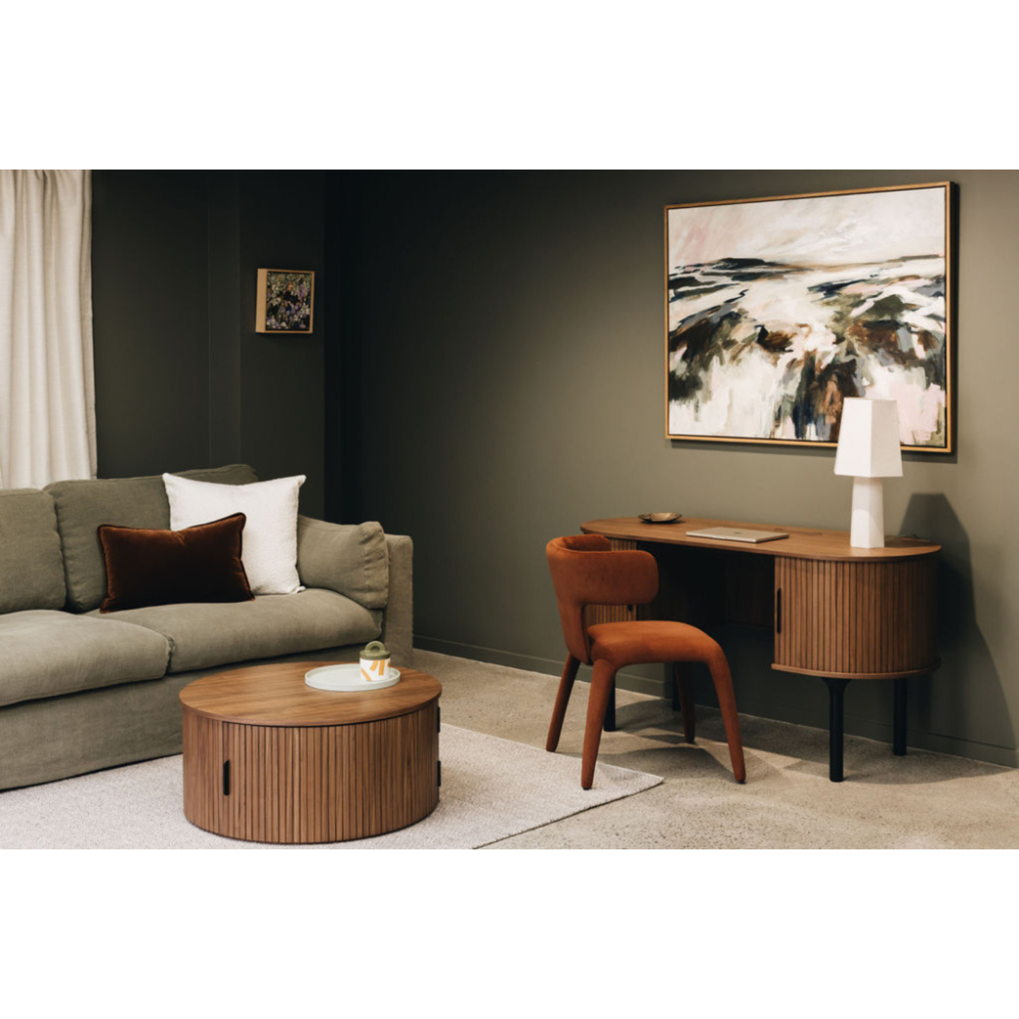 Palliser Round Coffee Table (Walnut)