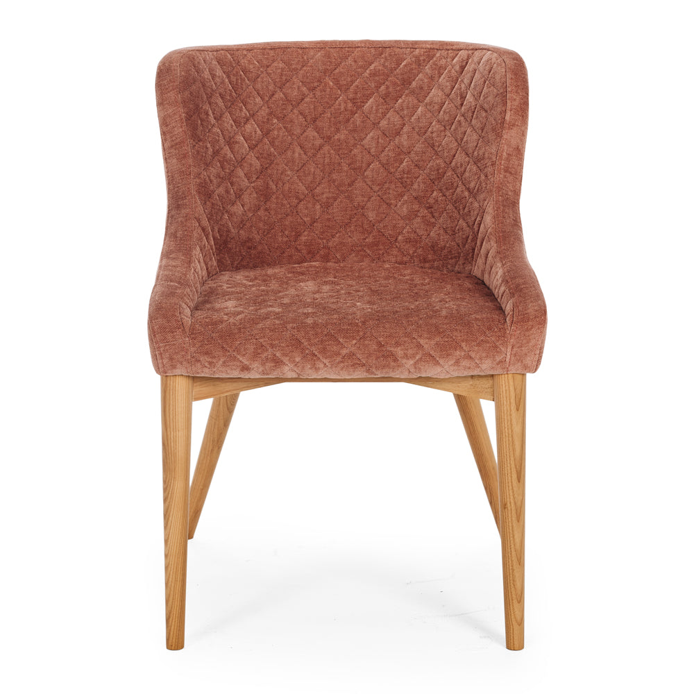 Paris Dining Chair Amber Rose Velvet Front