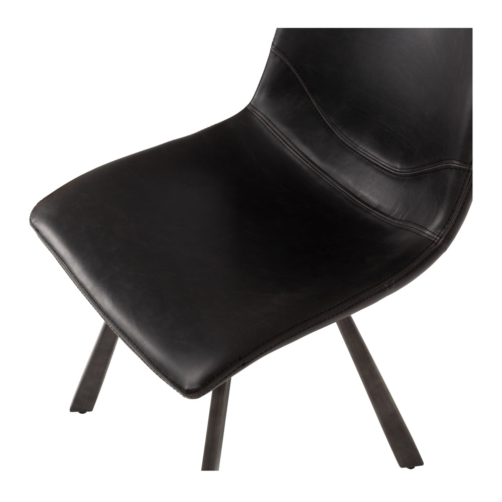 Rustic Dining Chair Black Accent