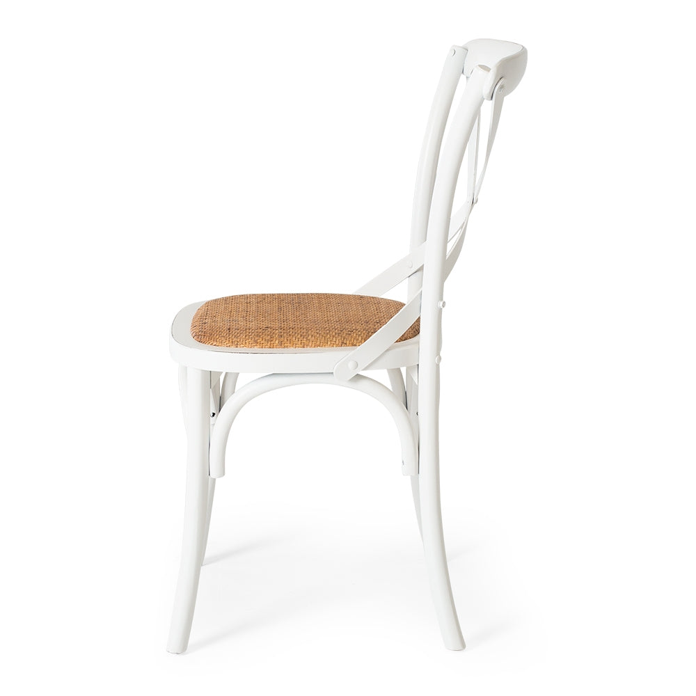 Villa Cross Dining Chair White Side On