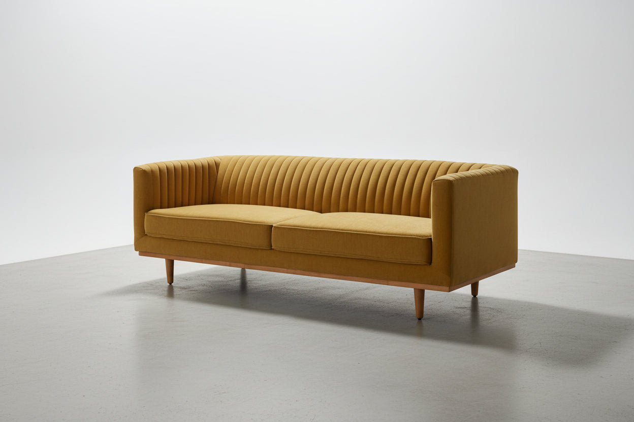 Madison 3 Seater Honey Gold Angle