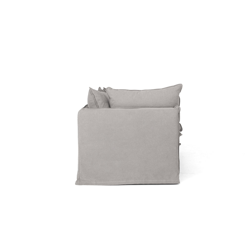 HAMILTON 5 Seater Cnr Slipcover Sofa - Cement