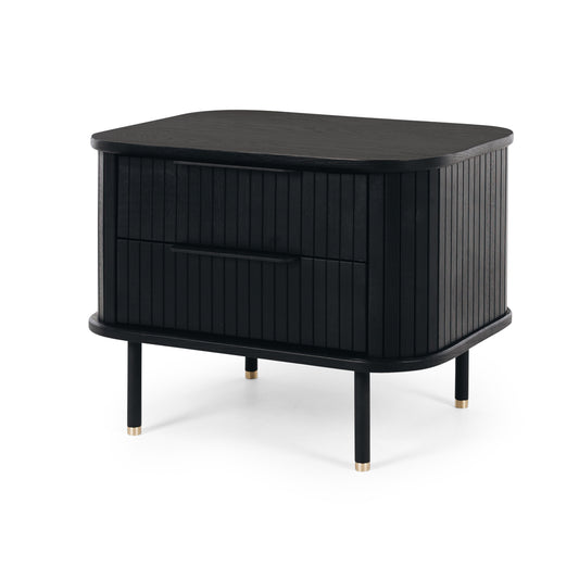 Ander Bedside Cabinet 2 Drawer Black 