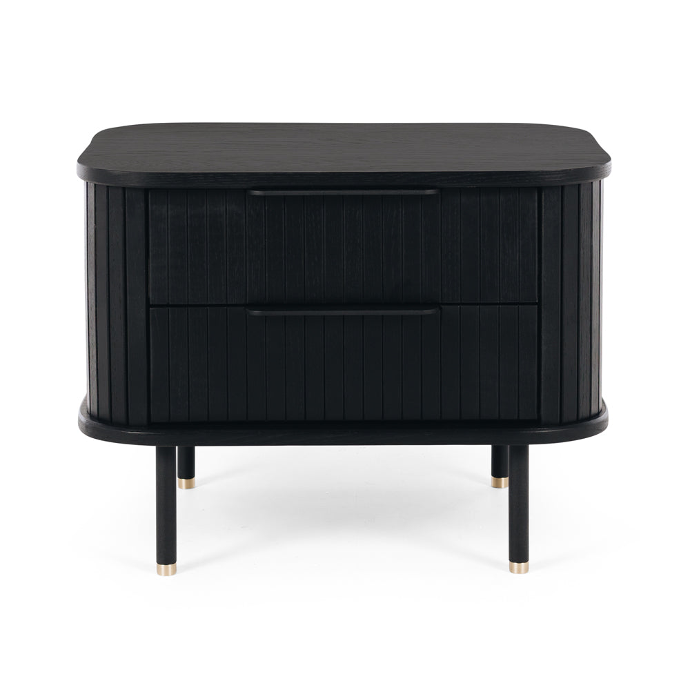 Anders Bedside Black 2 drawer 