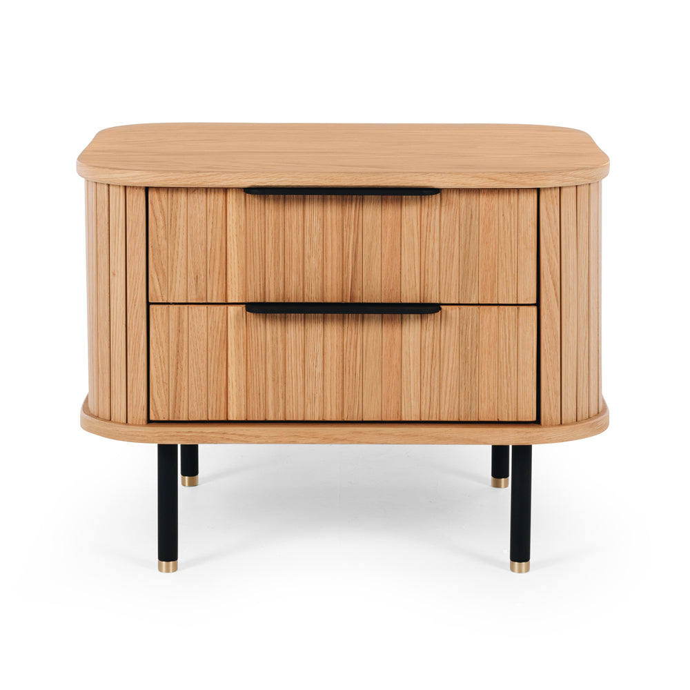 Anders Bedside 2 drawer Natural Oak 