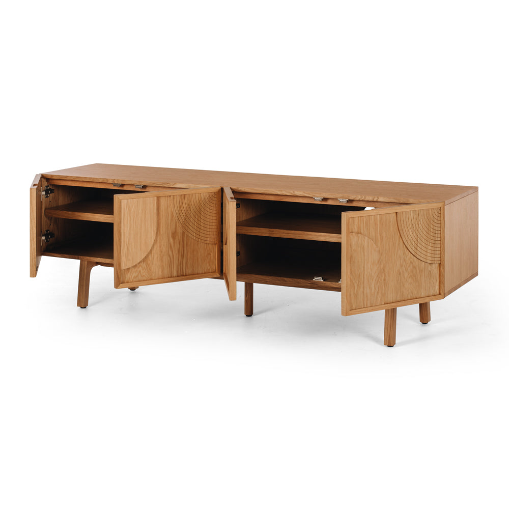 ARC Entertainment Unit (Natural Oak) Open Doors