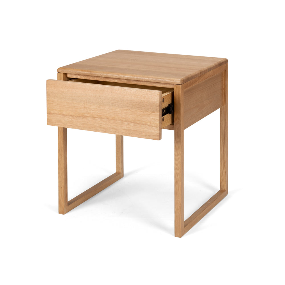 Avalon Natural Oak Bedside Table (Oak Top) Drawer open