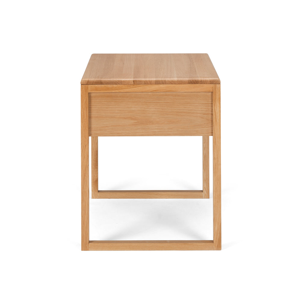 Avalon Natural Oak Bedside Table (Oak Top) Side View