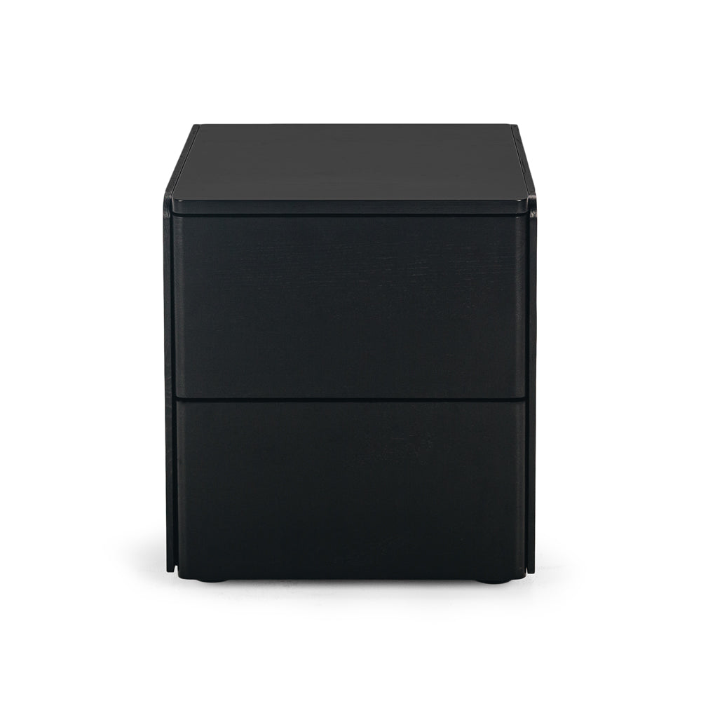 Cube Bedside Oak Black 