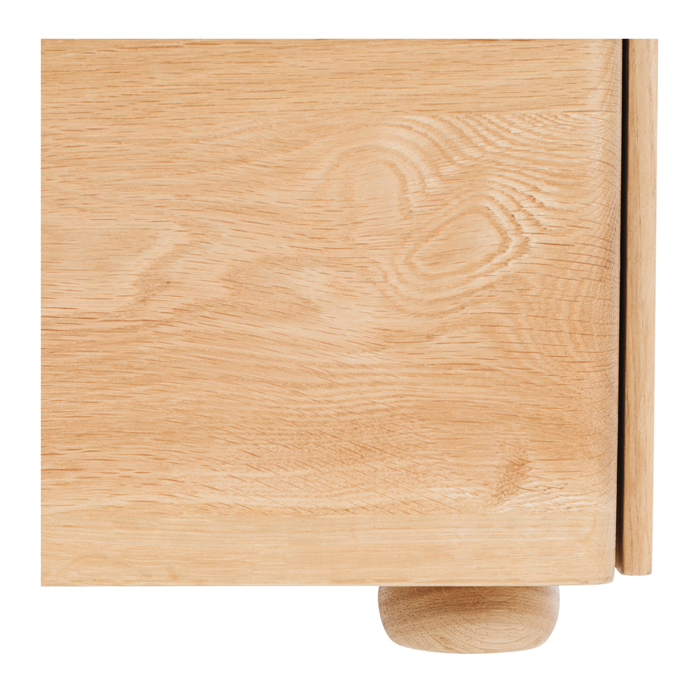Cube Natural Oak Bedside Table 2drw (Oak Top) Foot