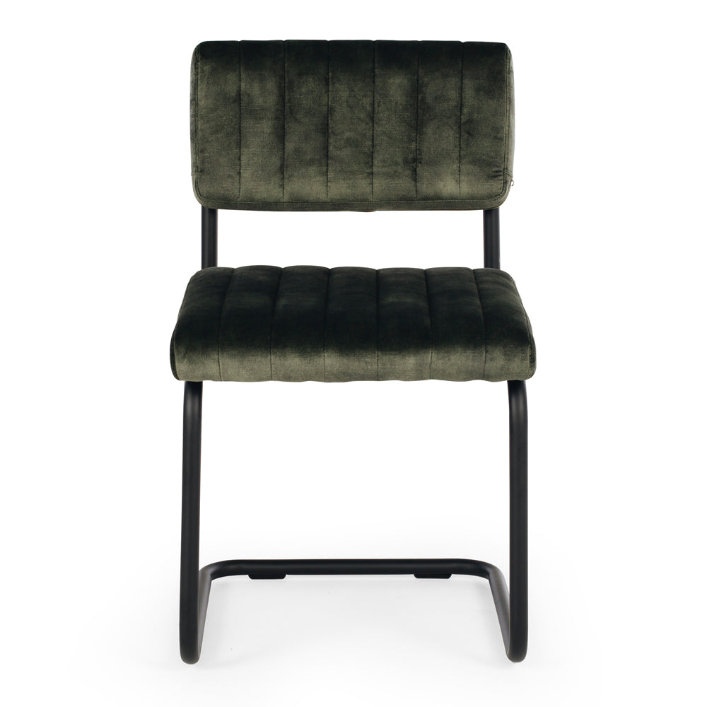 Blake Dining Chair Moss Green Front on 