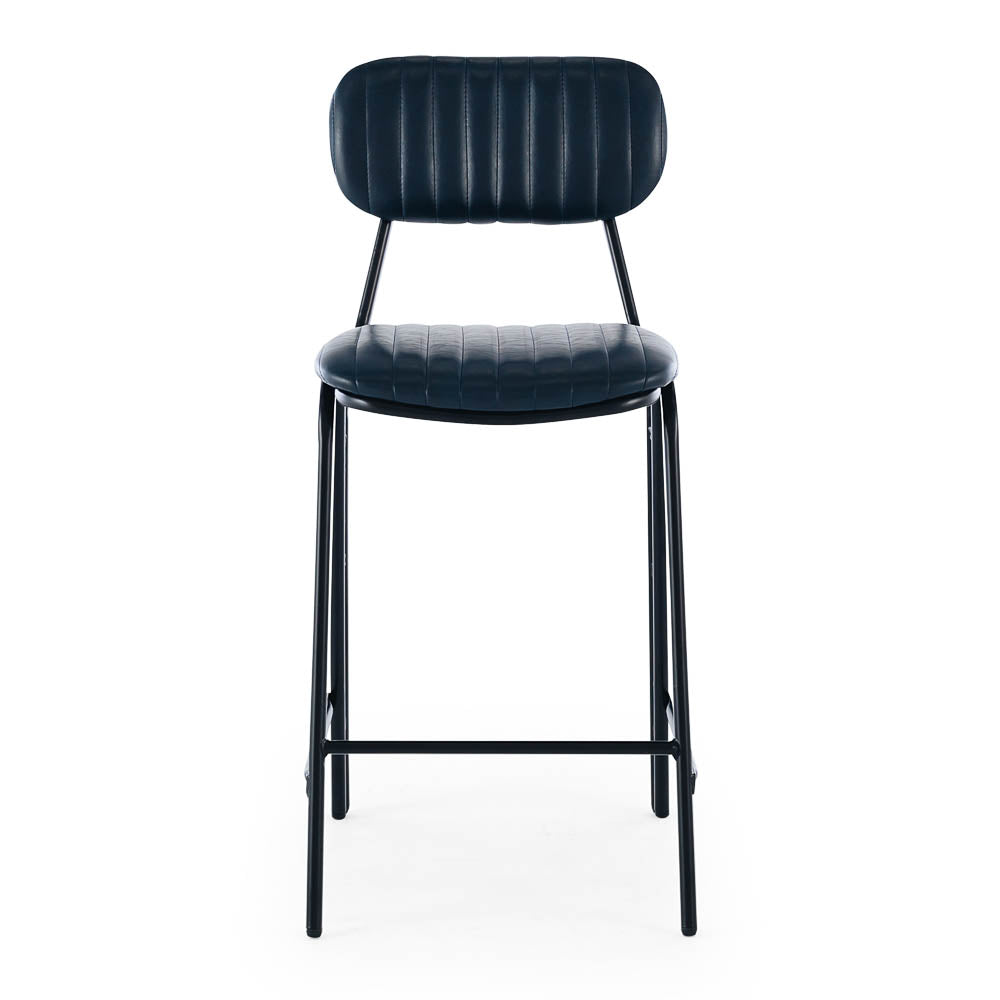 Datsun Barstool Vintage Blue PU Front