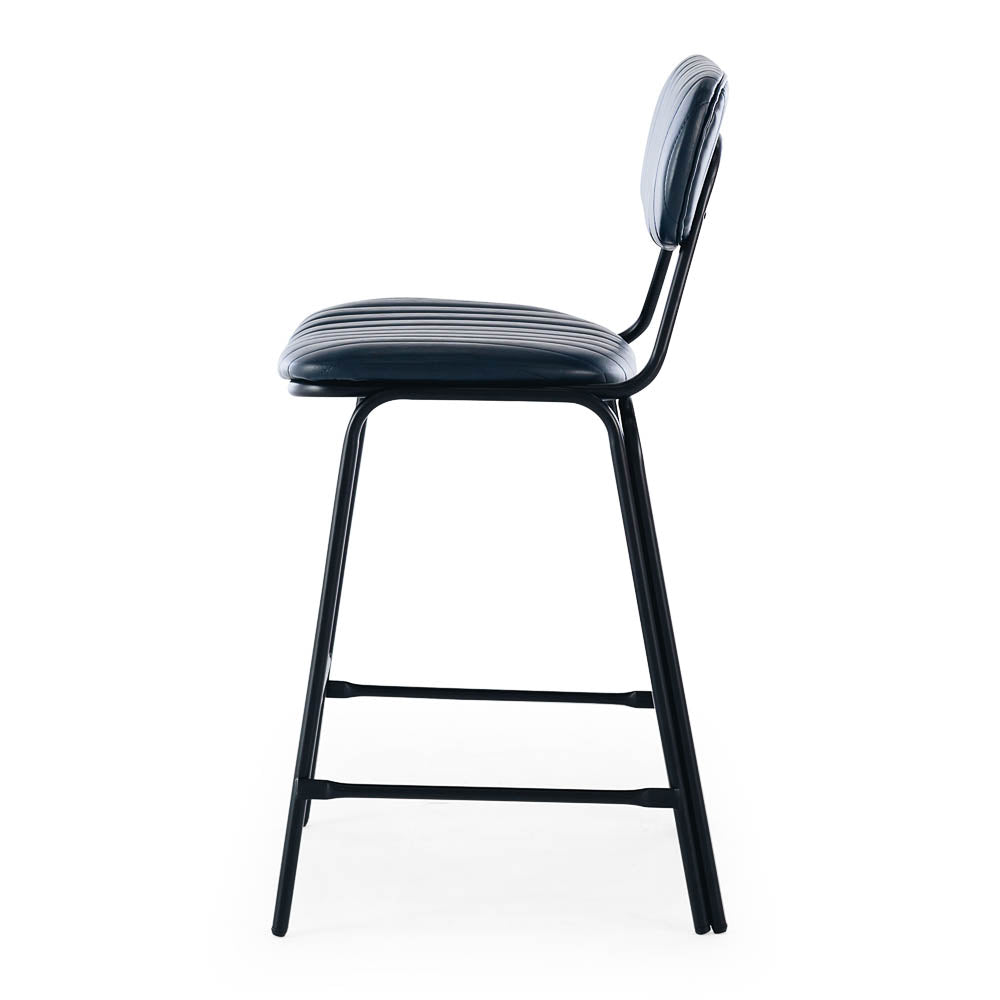 Datsun Barstool Vintage Blue PU Side