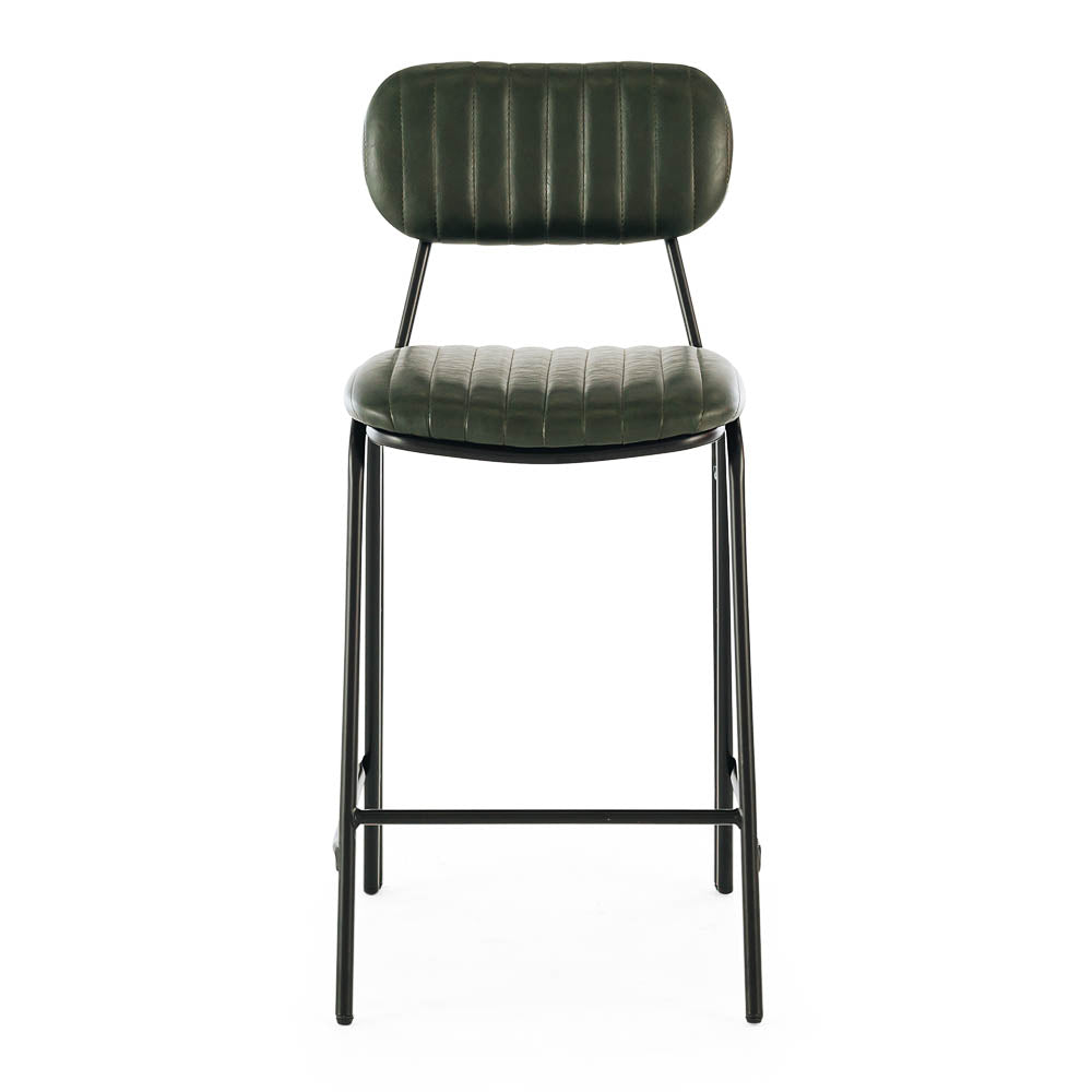 Datsun Barstool Vintage Green PU Front