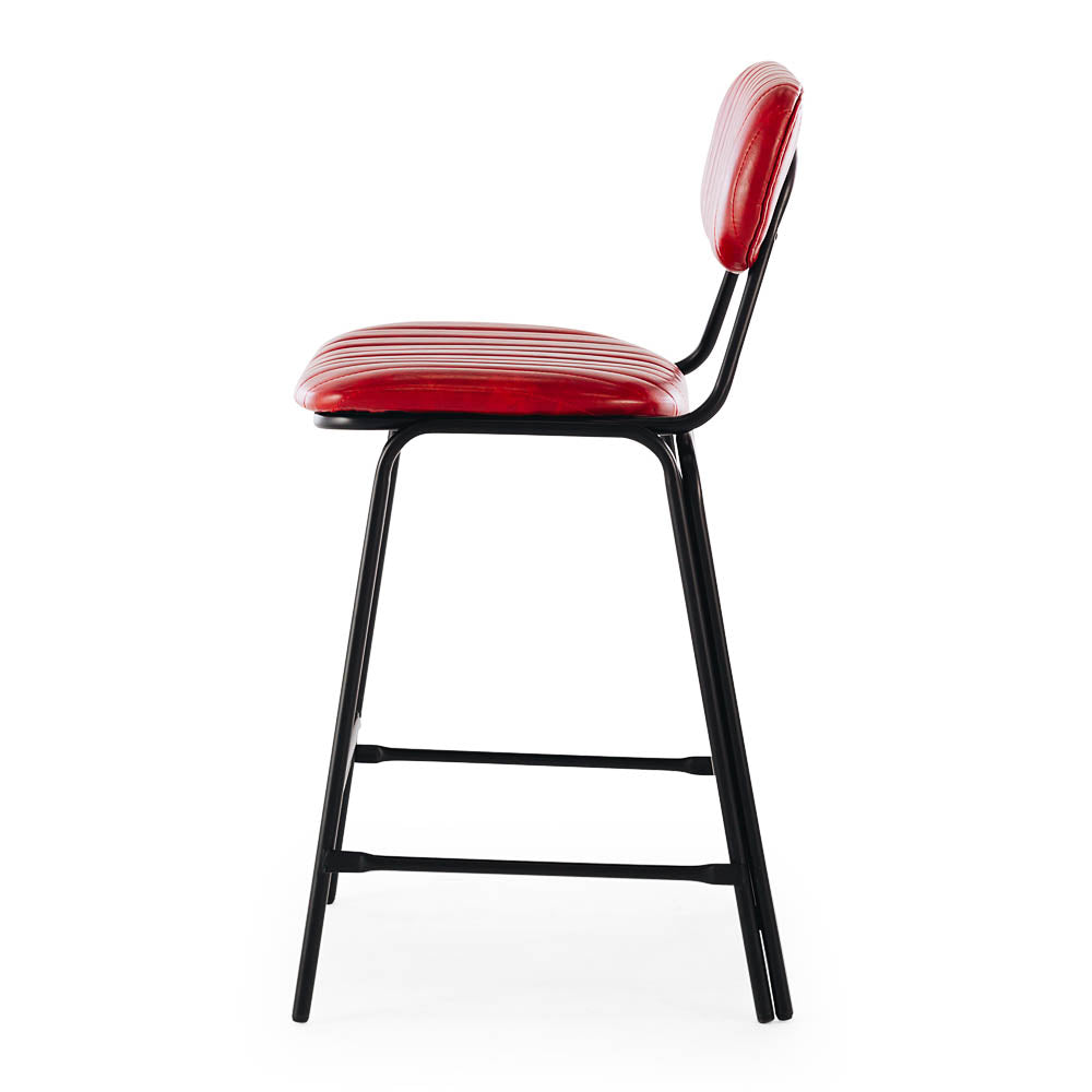 Datsun Barstool Vintage Red PU Side