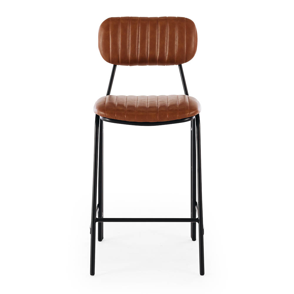 Datsun Barstool Vintage Tan PU Front 