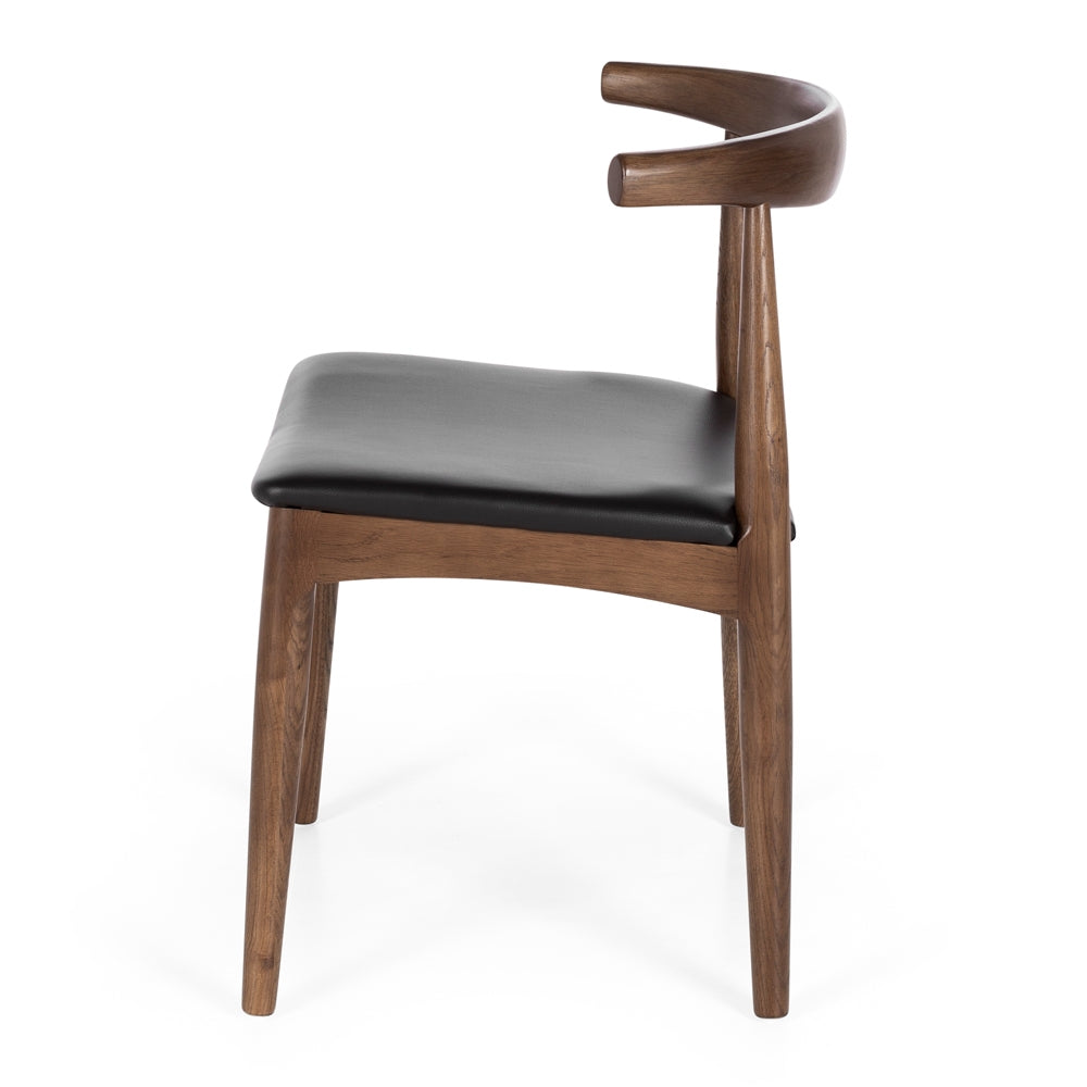 Elbow Dining Chair Deep Oak Side 