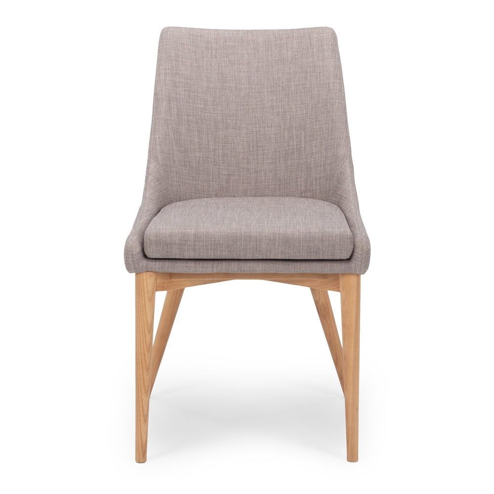 Eva Dining Chair Light Grey Front on 
