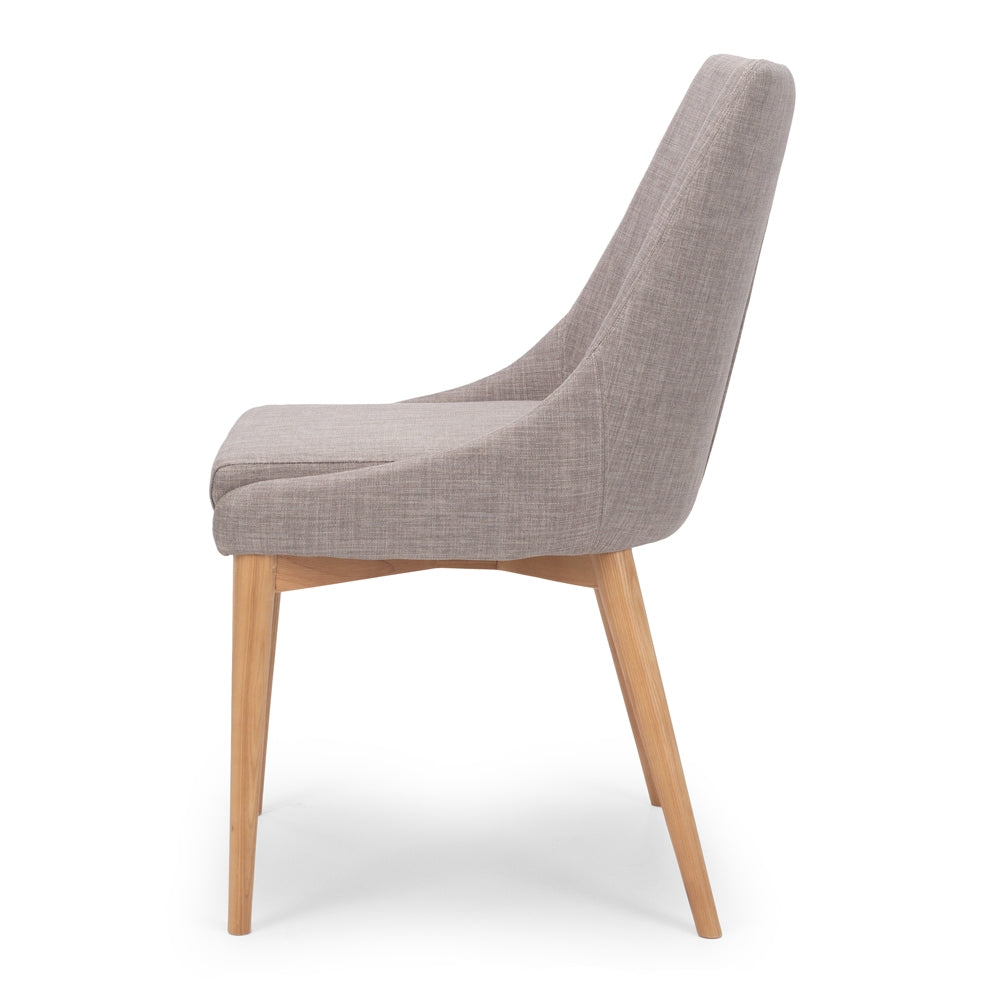 Eva Dining Chair Light Grey Side On 