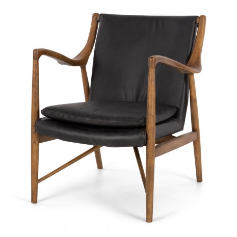 Finn Armchair Black Wax Leather