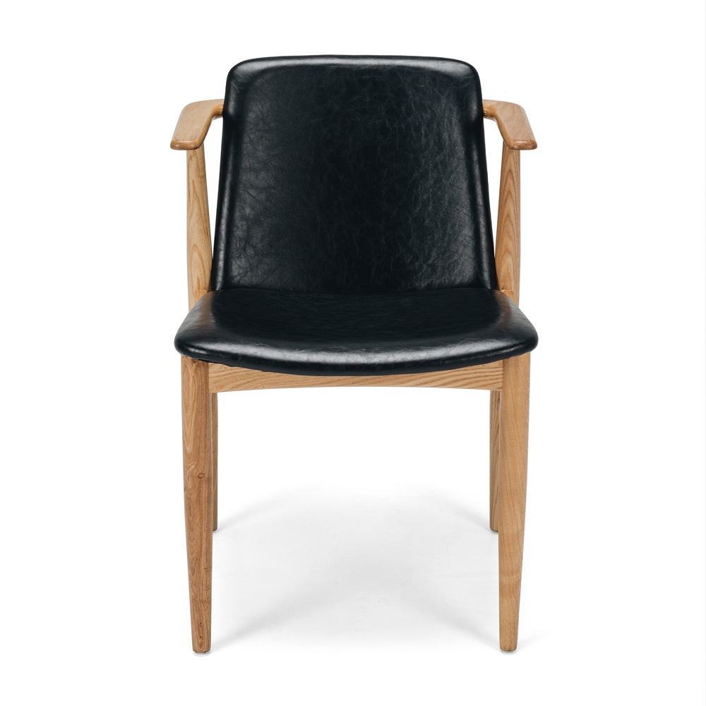 Flores Dining Chair Black Front 