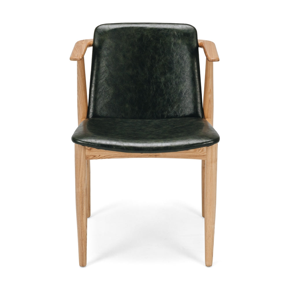 Flores Dining Chair Vintage Green Front On 