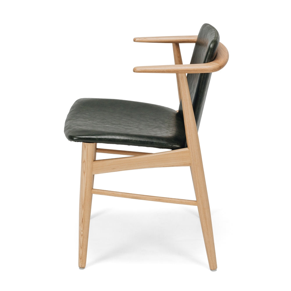 Flores Dining Chair Vintage Green Side On
