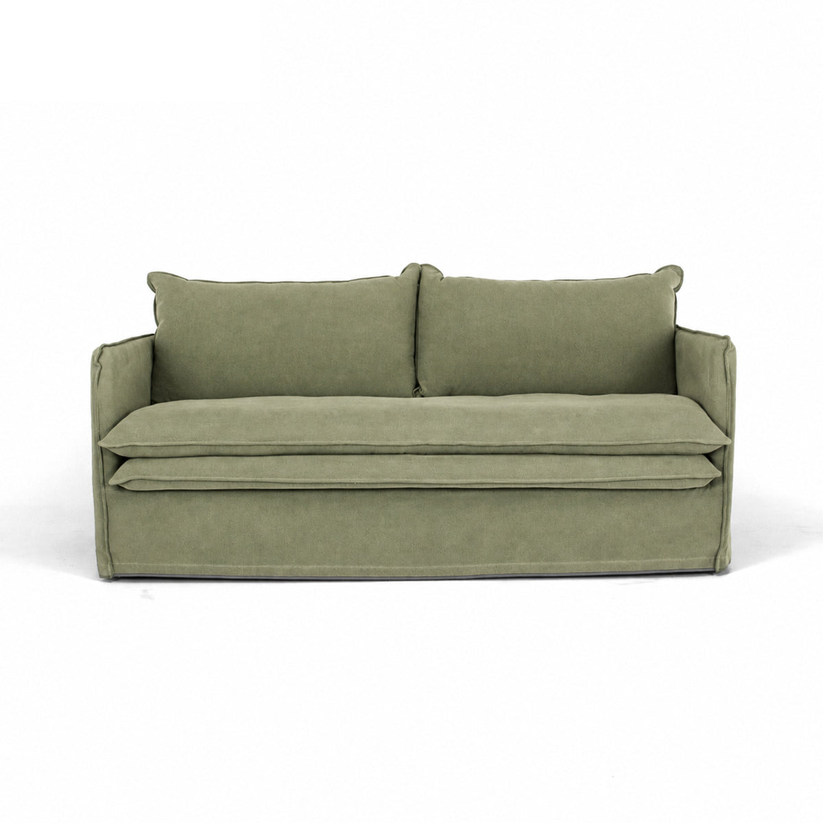 HAMILTON 2 Seat Slipcover Sofa - Khaki