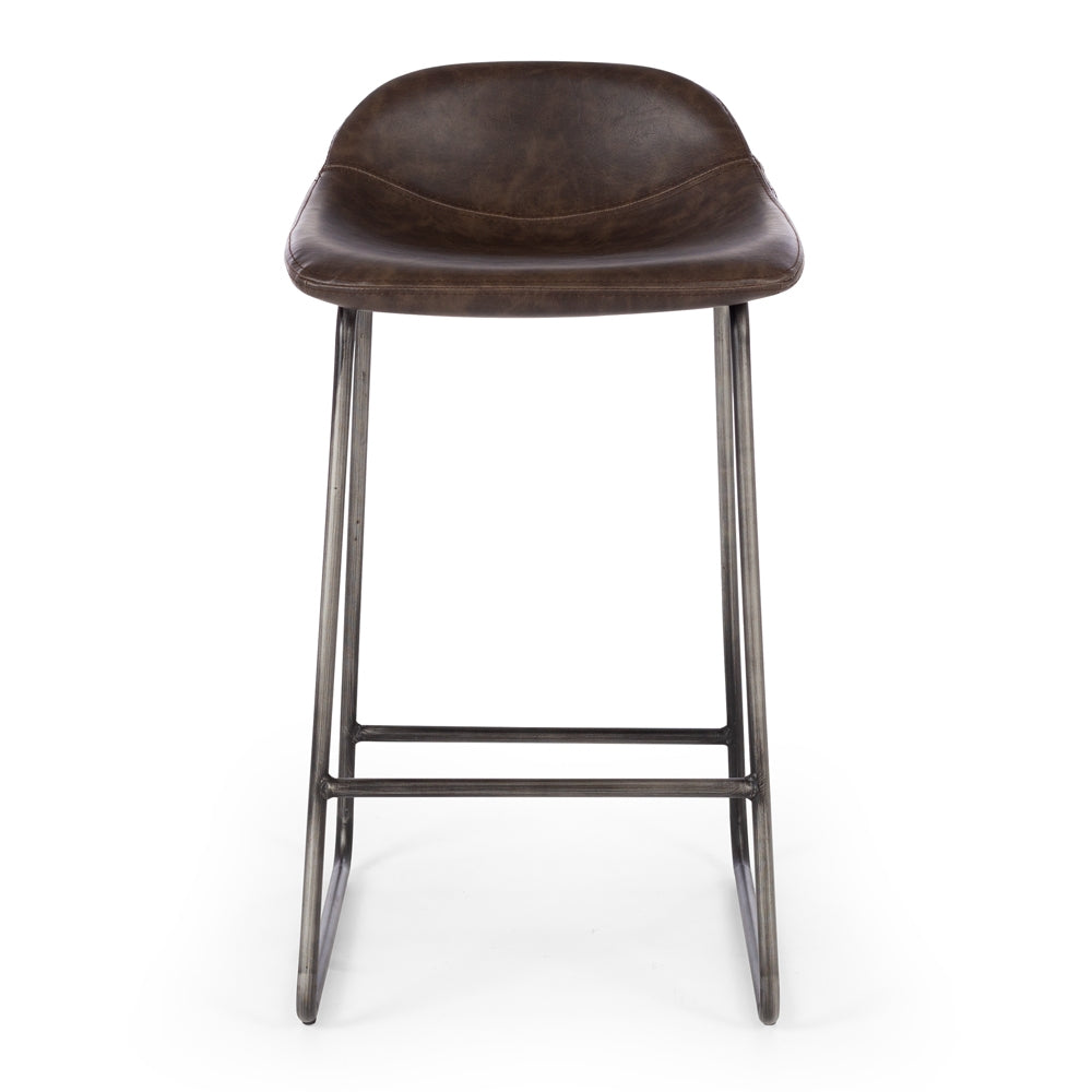 Haus Barstool Dark Brown Front 