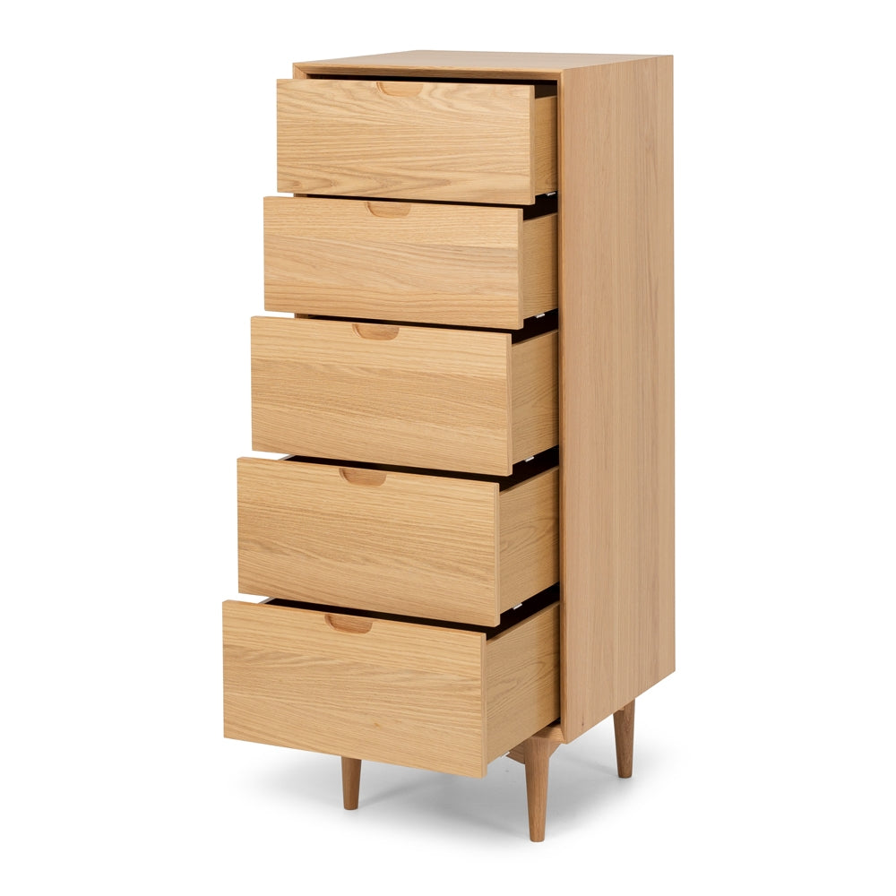 Oslo Tallboy 5 drawer Open Drawers