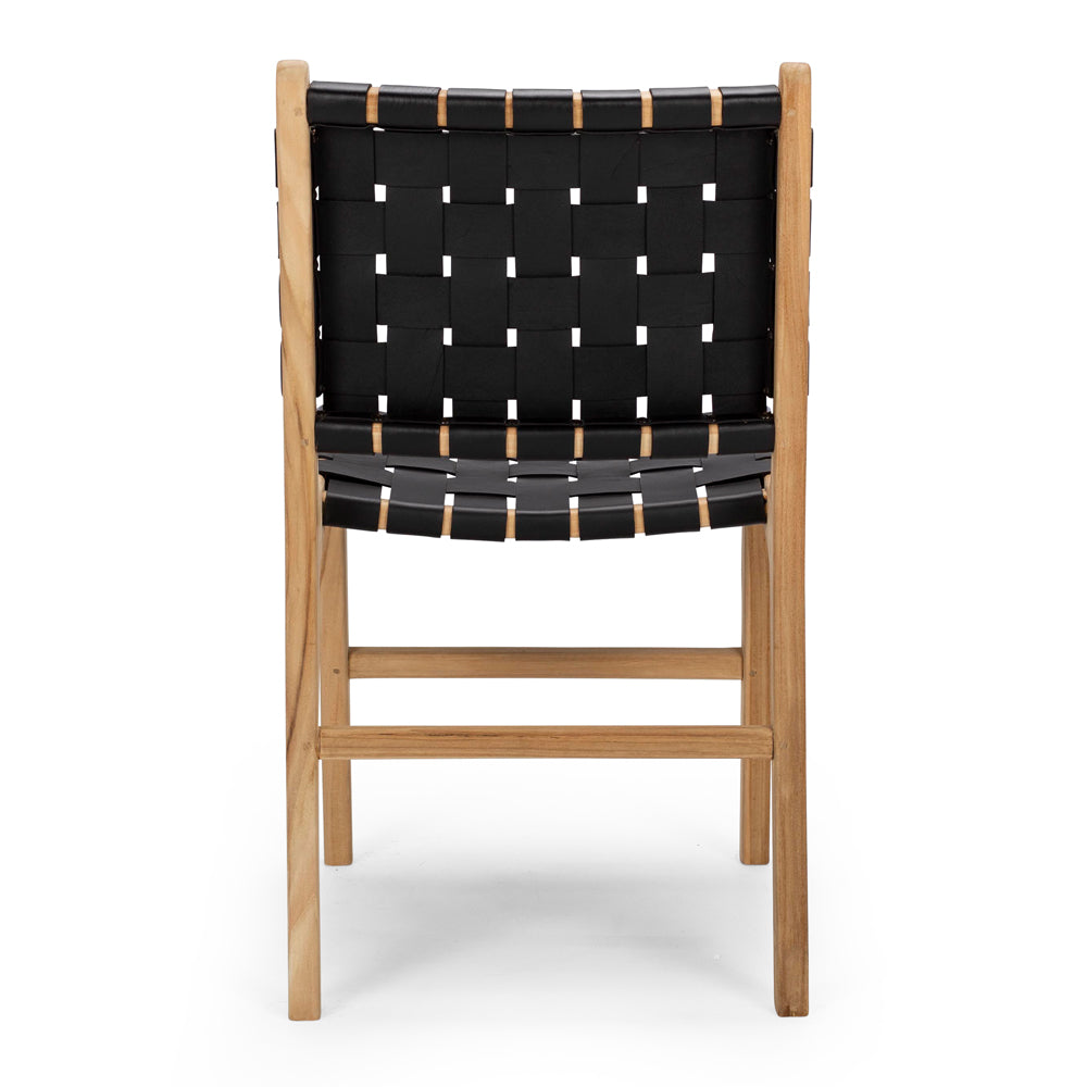 Indo Woven Dining Chair Black Back 