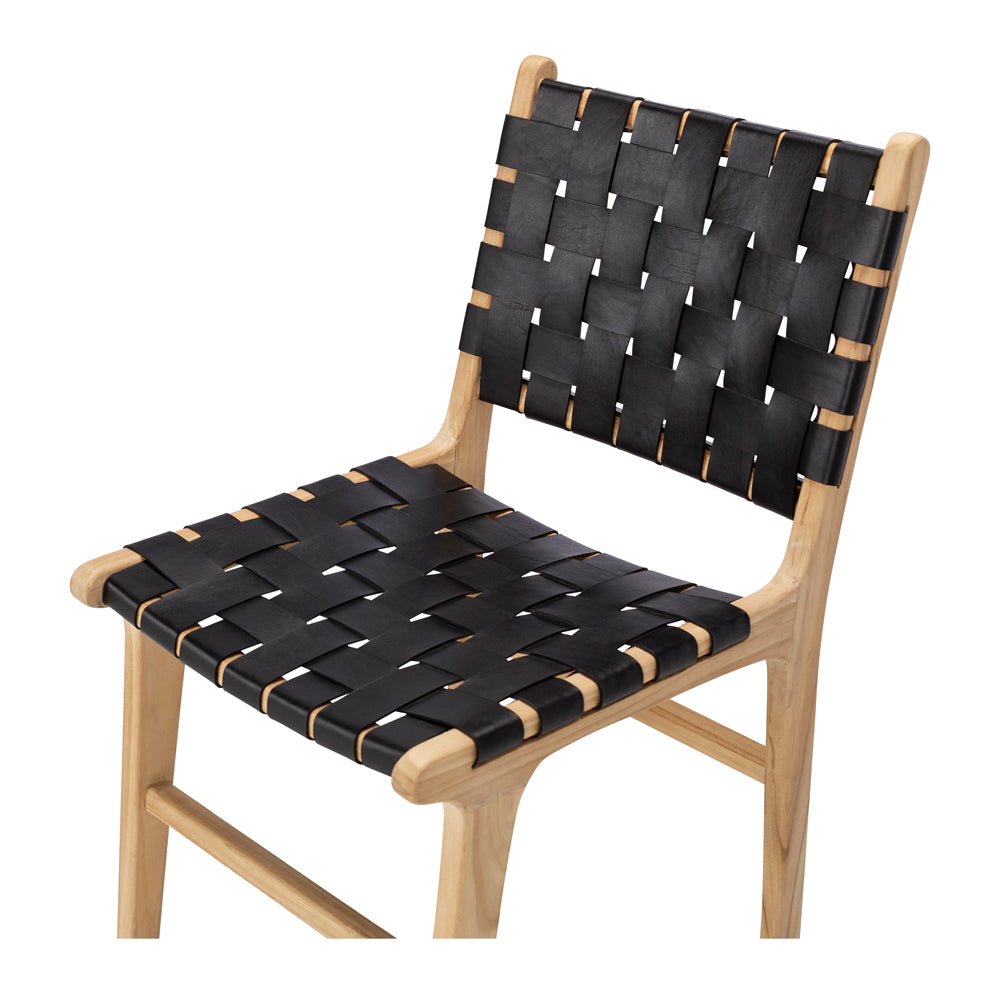 Indo Woven Dining Chair Black Angle