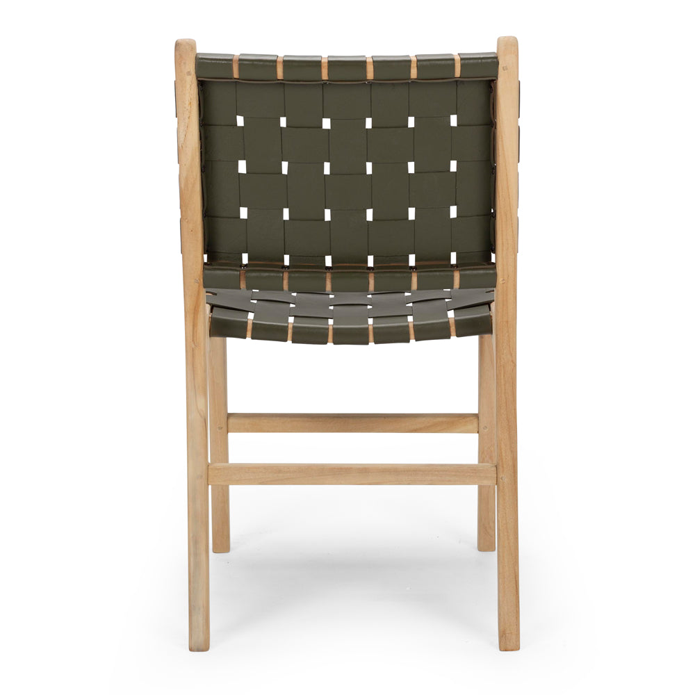 Indo Woven Dining Chair Olive Back 
