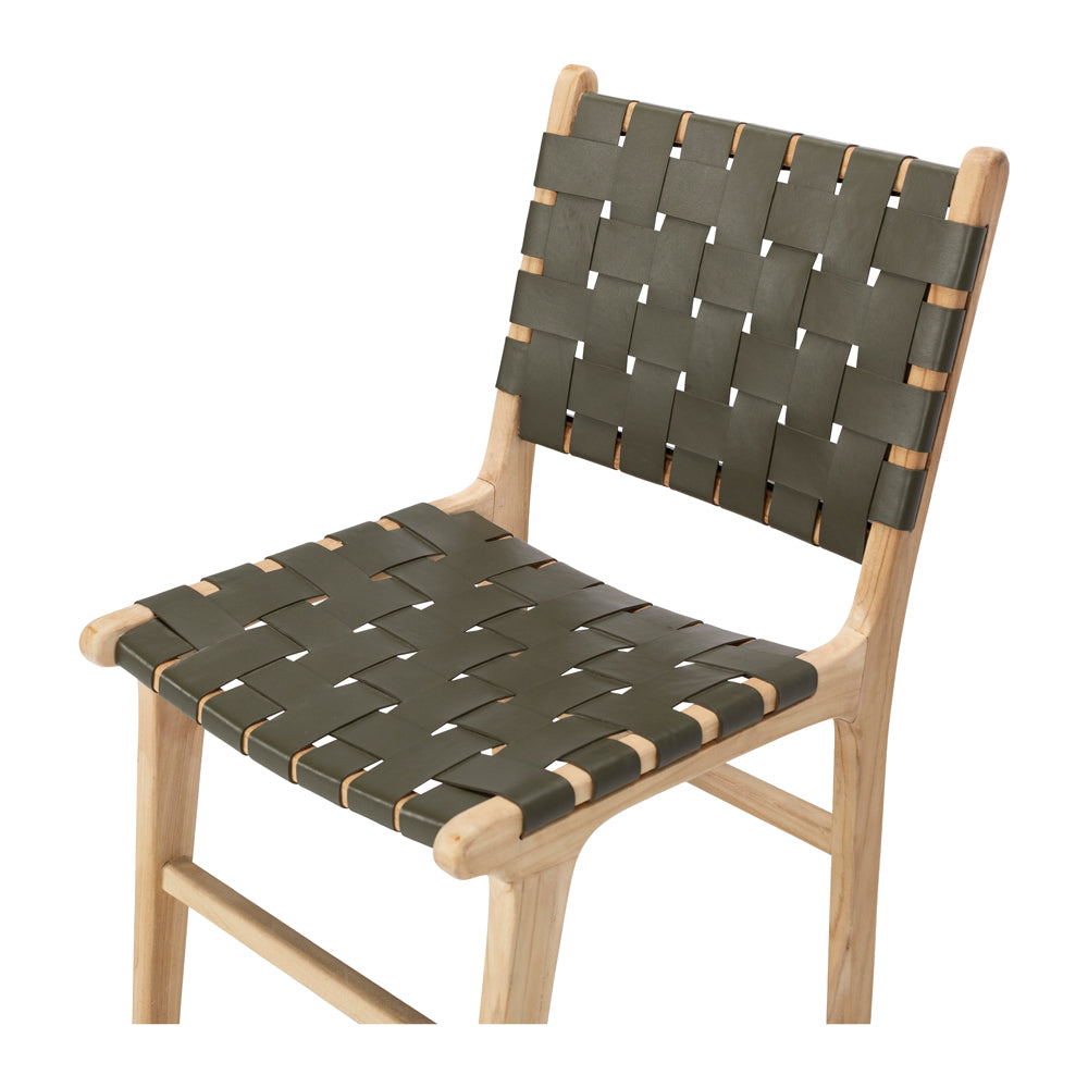 Indo Woven Dining Chair Olive Angle