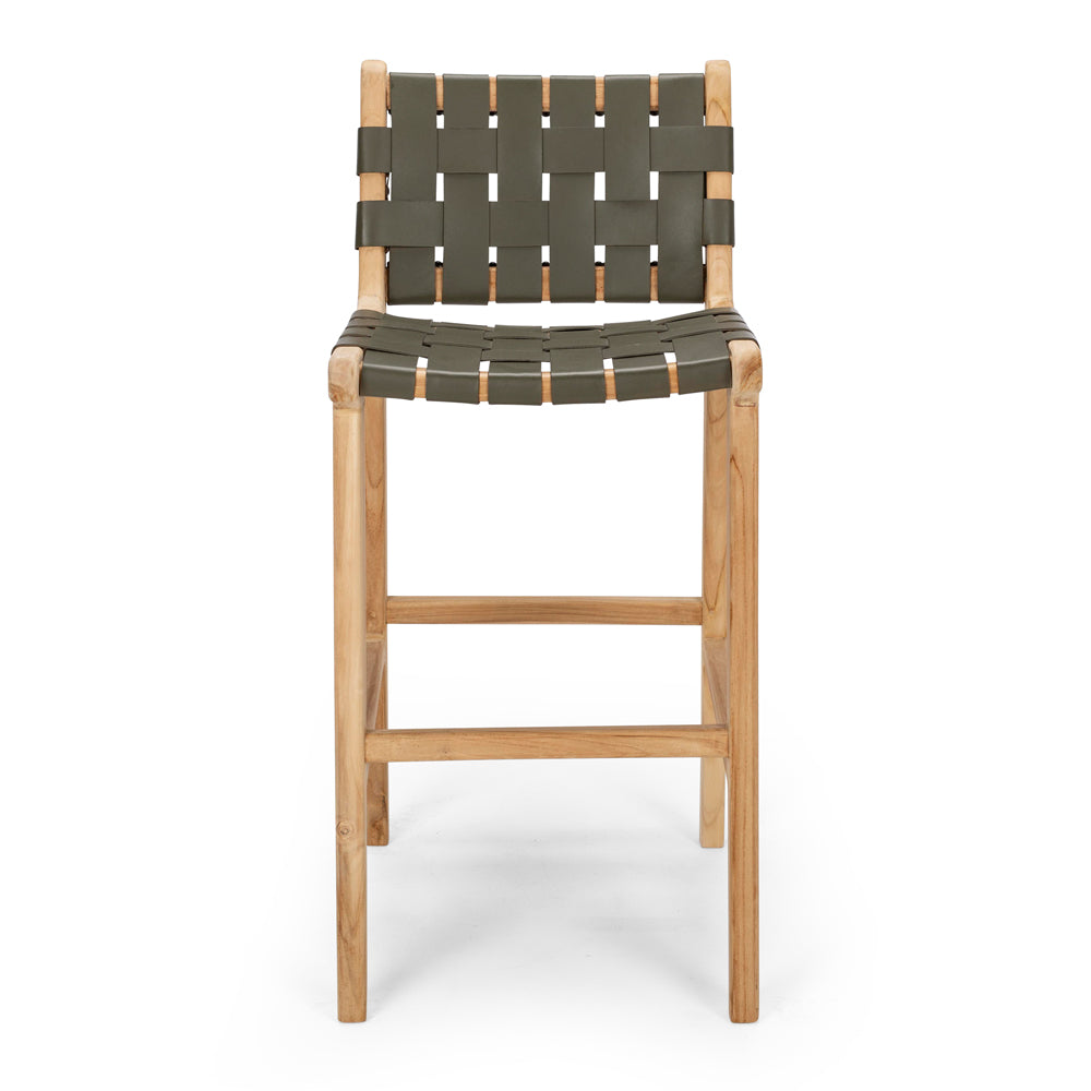 Indo Barstool Highback Olive Front