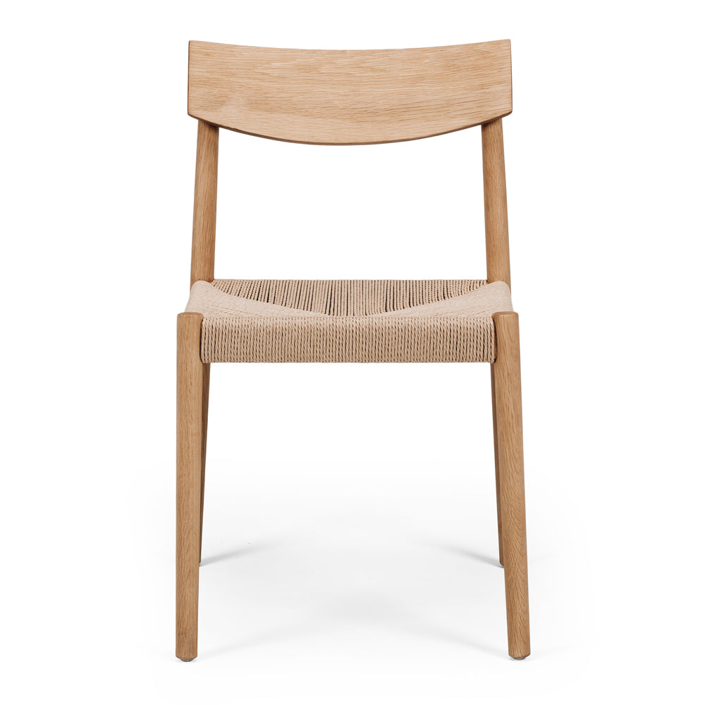 Ingrid Dining Chair Natural Front On 