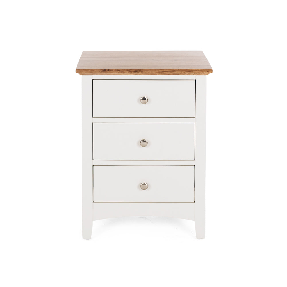 Jessica 3 Drawer Bedside Oak Top