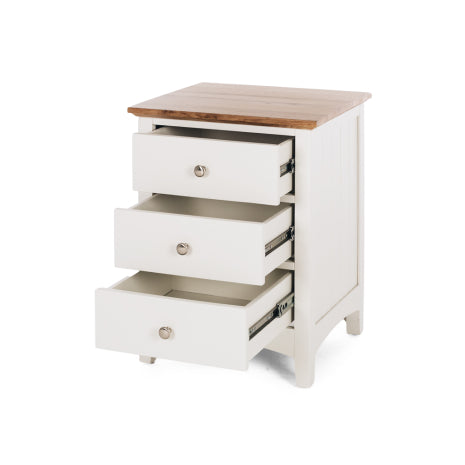 Jessica 3 Drawer Bedside Oak Top