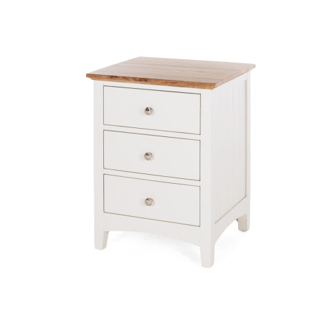 Jessica 3 Drawer Bedside Oak Top