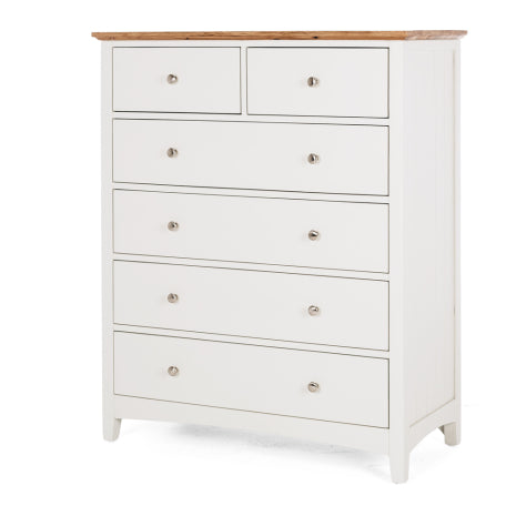 Jessica 6 Drawer Chest with Oak top
