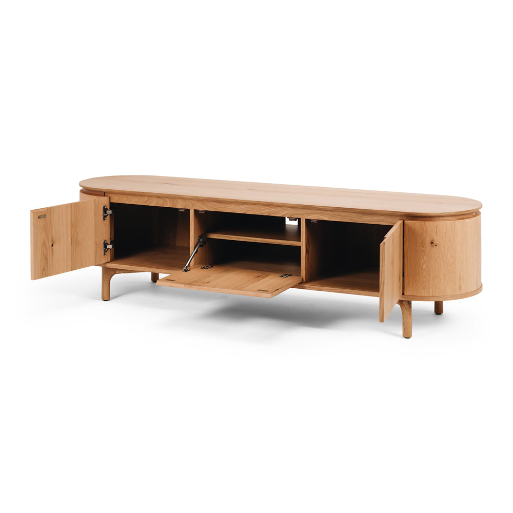 Kontur TV Stand (Natural) Drawers Open