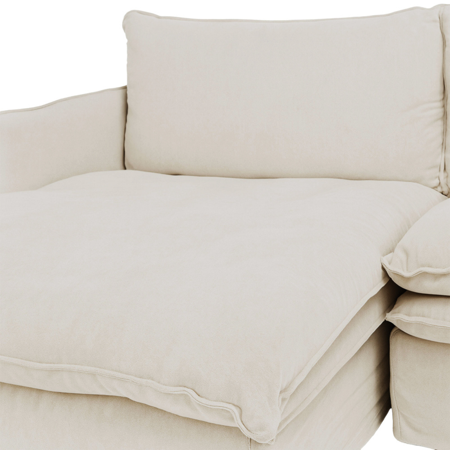 HAMILTON 3 Seater Chaise Slipcover Sofa - Oatmeal