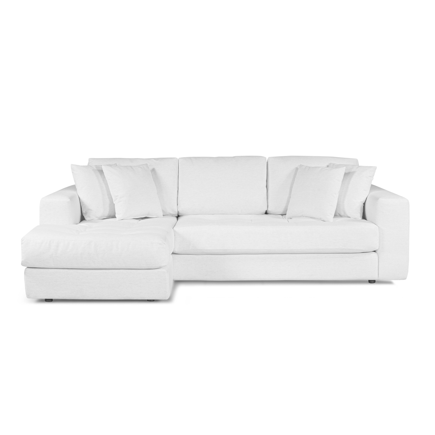Hugo 3 Seater Chaise - Speckle White