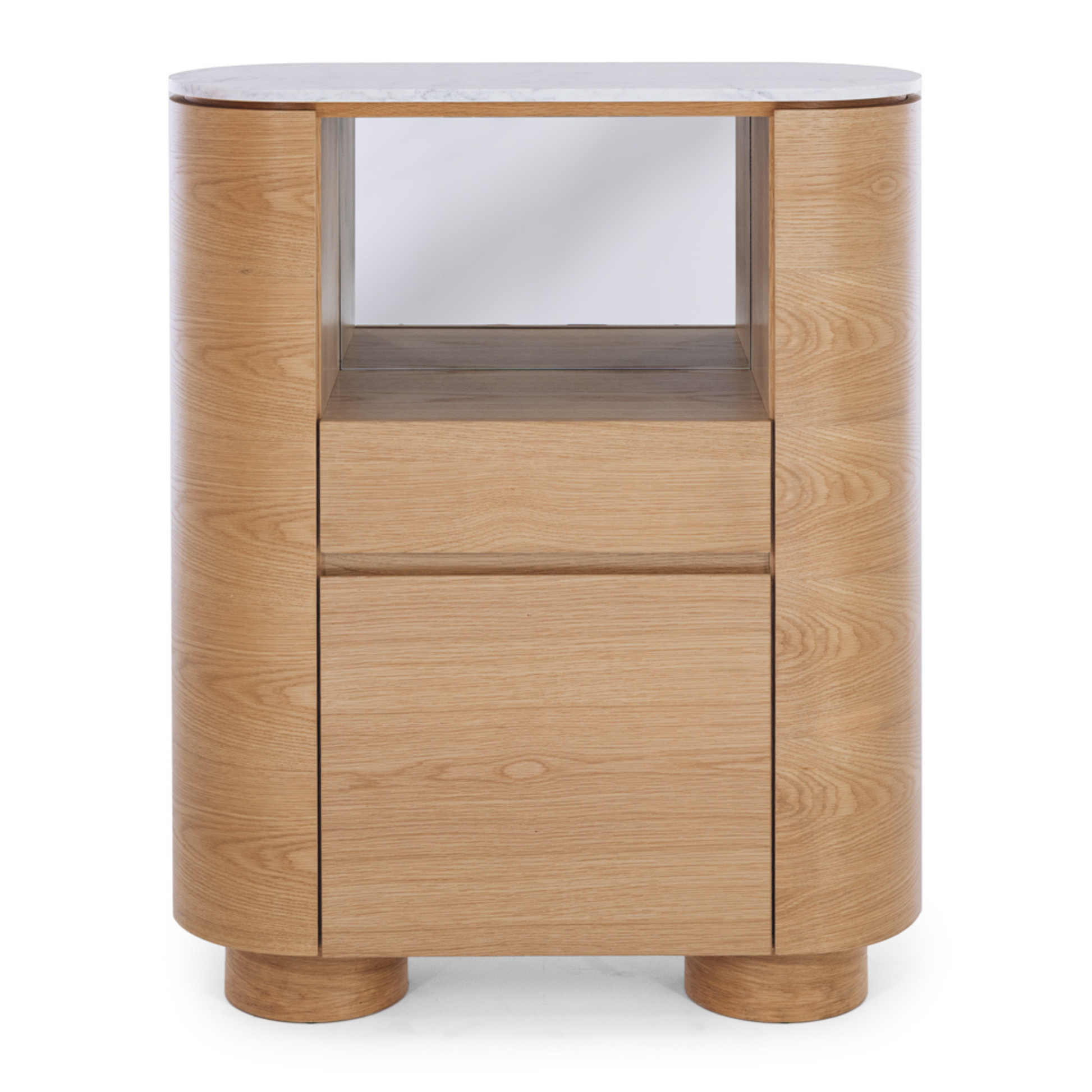 Akita Natural Oak Bar Cabinet (Marble Top)
