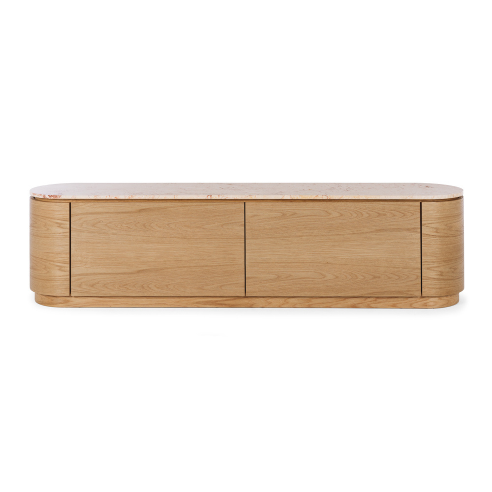 Akita Natural Oak Tv Stand (Turkish Rose Top)