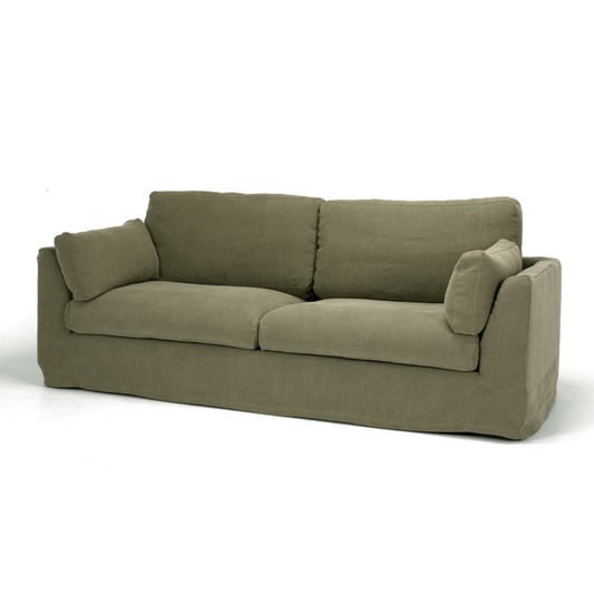 CARSON 3 Seat Slipcover Sofa - Khaki