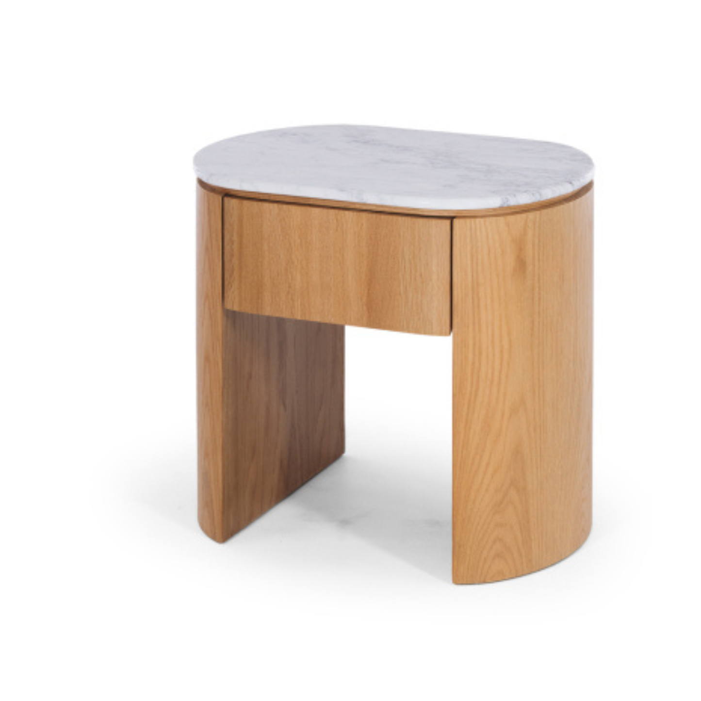 Clover Natural Oak Bedside 1drw (Marble Top)